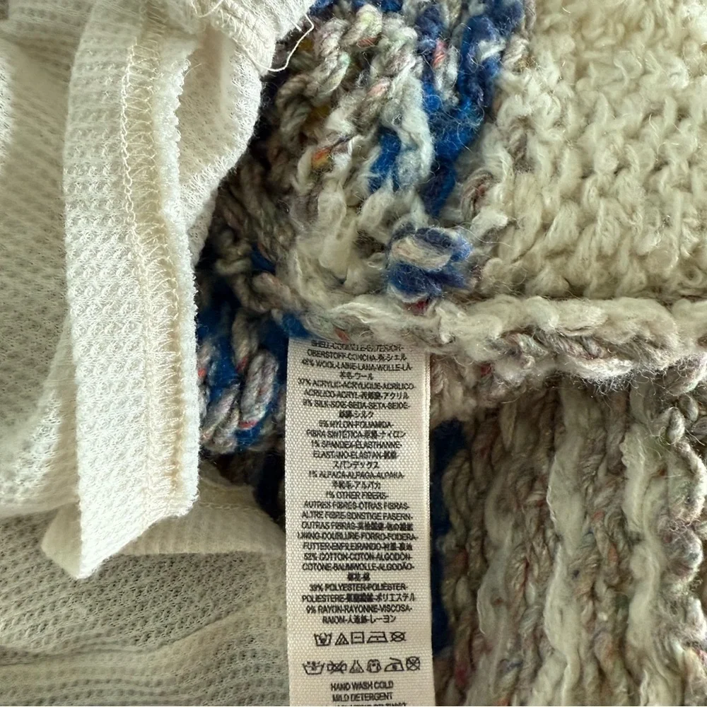 Free People Fireworks Alpaca Wool Blend Chunky Knit Cardigan Sweater